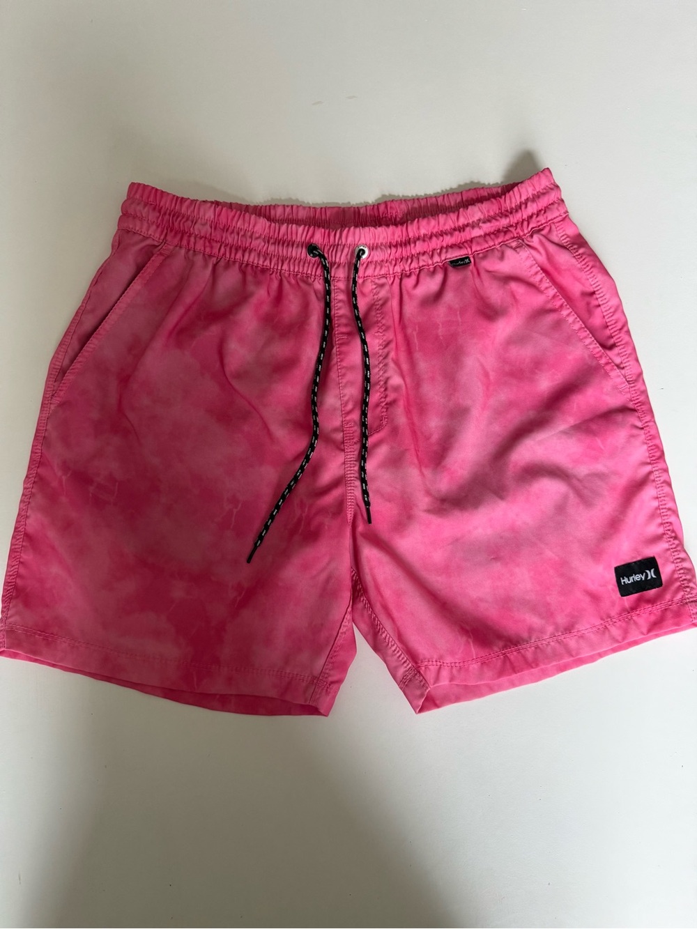Mens Hurley Hot Pink Tie-Dye Swim Shorts 16 1/2” Medium